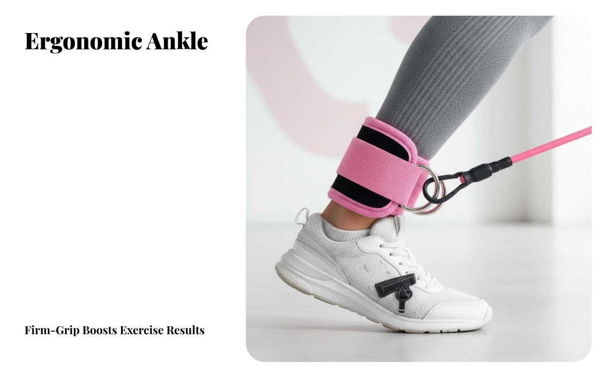 Ankle Strap Fitness Leg & Glute Exercise, elastic Bands, Adjustable Foot Ring, Multi-Color
