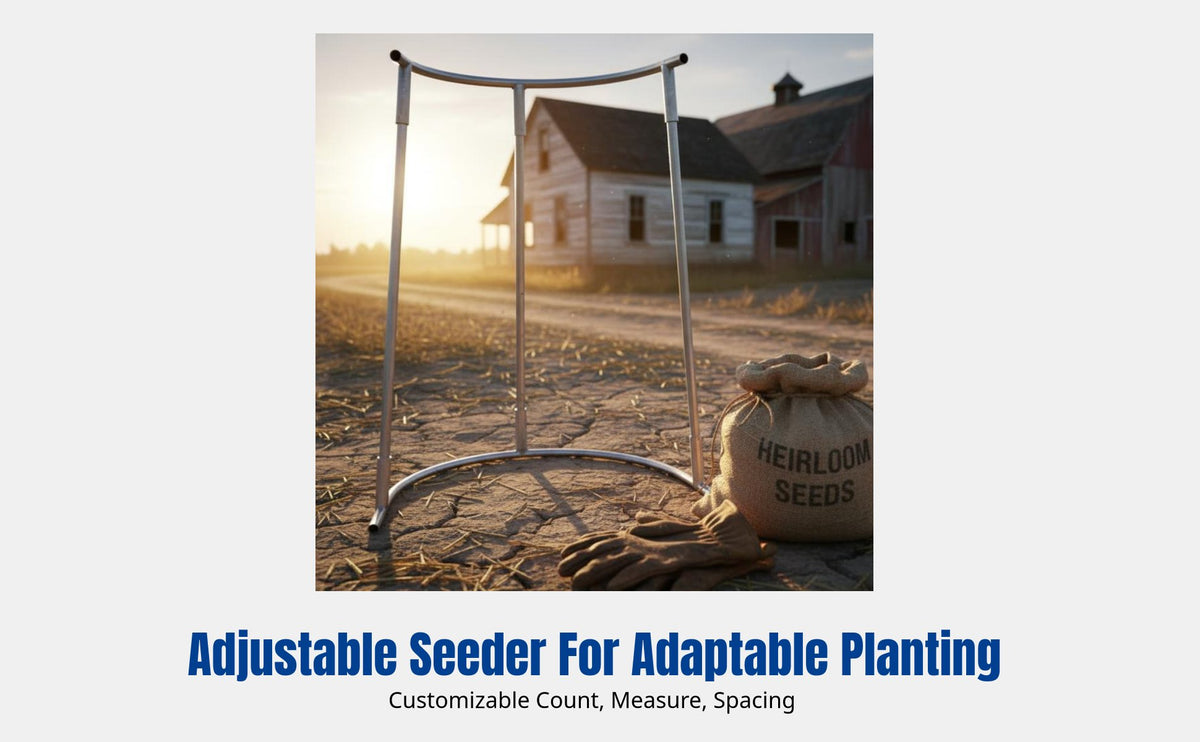 Handheld Seeder, Manual Precision Planter, Adjustable Height & Spacing, Multi-Crop Use