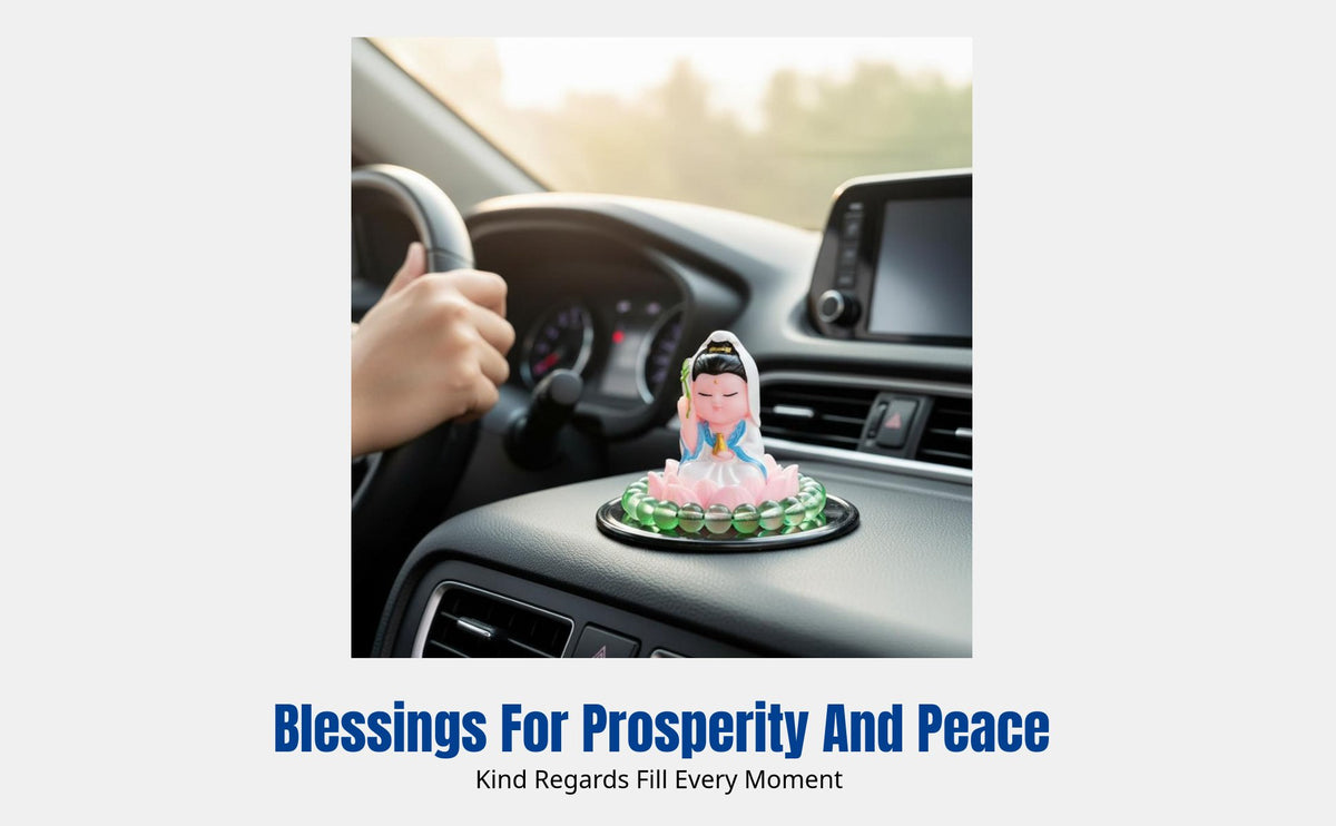 Cute Buddha Resin Figurine, Fortune Decor, Desktop, Car, New Year Blessing