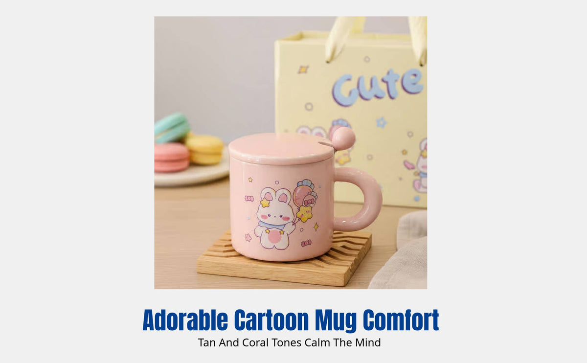 Cartoon Bunny Mug Set, Original Design, Gift Box for Girls, Birthday, Friends, Practical Mug