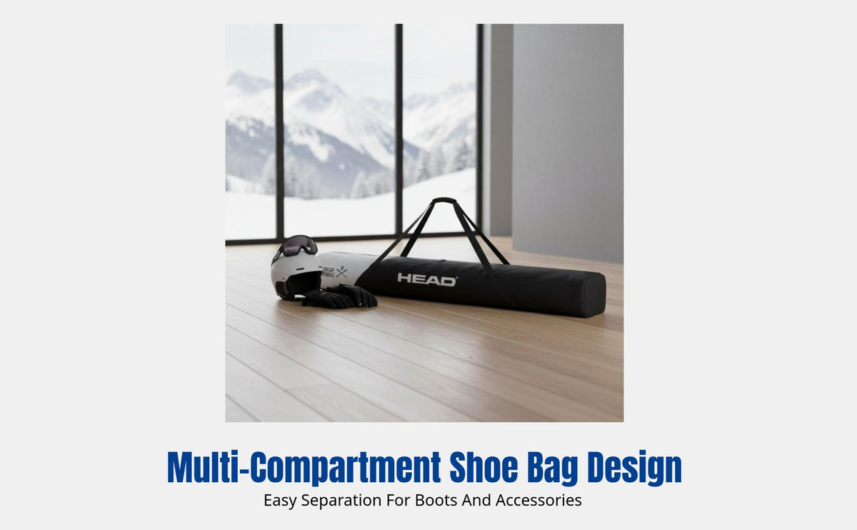 Ski Bag, Large Capacity Double Snowboard Bag, Waterproof Durable Travel Shoe Bag, Airline Checked, New