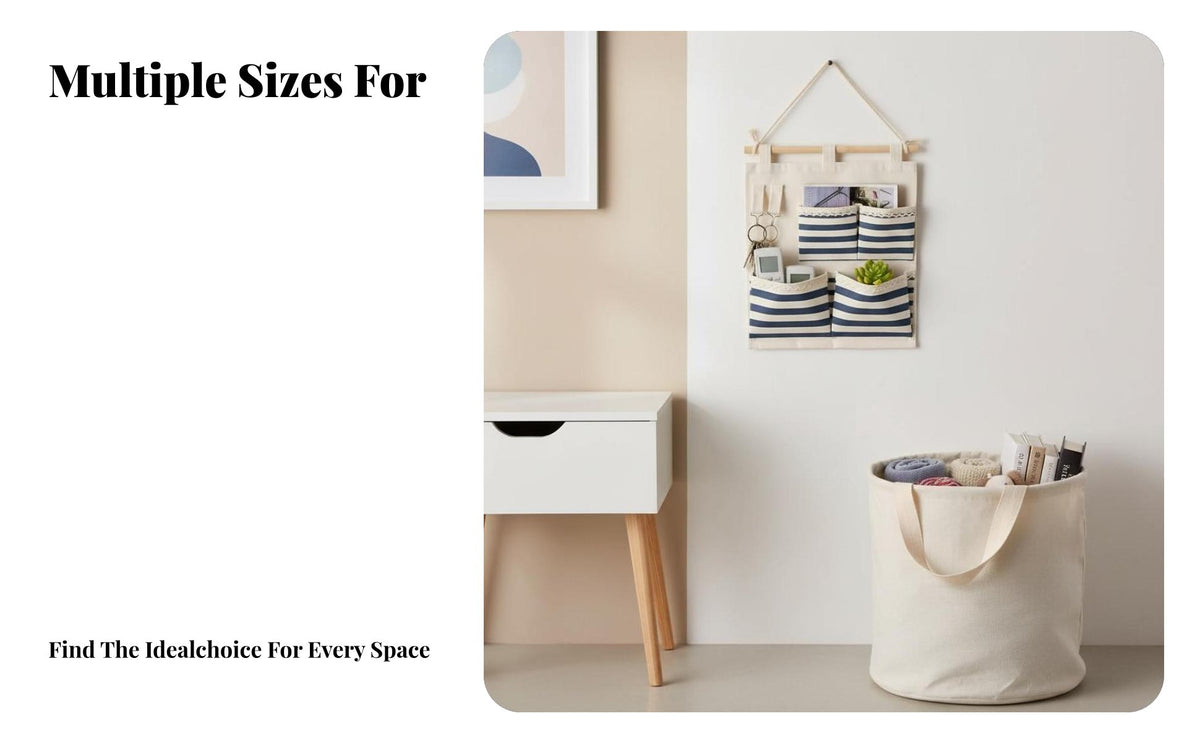 Over-the-Door Hanging Storage Bag, Wall-Mounted Organizer Linen Zakka design, Multi-Pocket, Home Closet