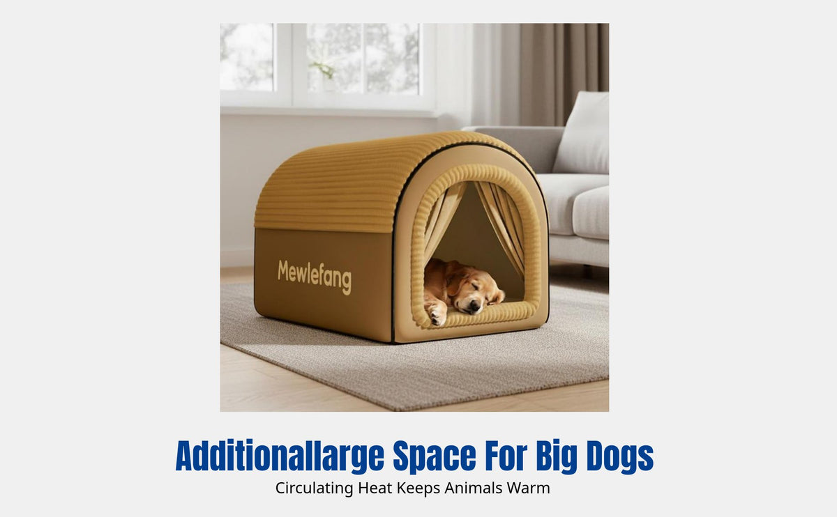 Winter Warm Dog House, Large Dog Bed, Removable and Washable, Three-Layer Insulation, Suitable for Golden Retriever, All-Season Pet Bed