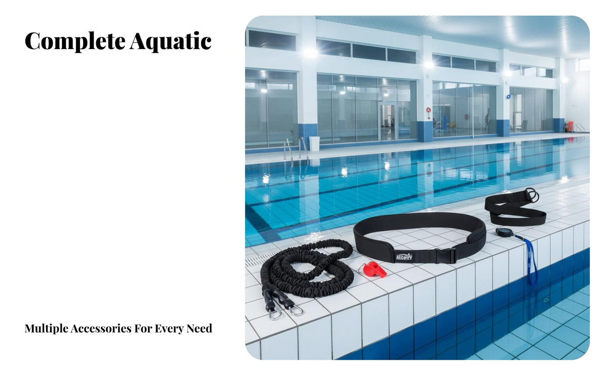 Swimming Resistance Band Set, Latex Training Equipment, Elastic Rope, Waist Belt for Water Sports