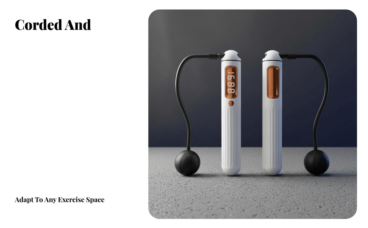 Bluetooth Smart Counting Jump Rope, Rechargeable, Cordless, APP Support for Android & iOS, Weighted, A8