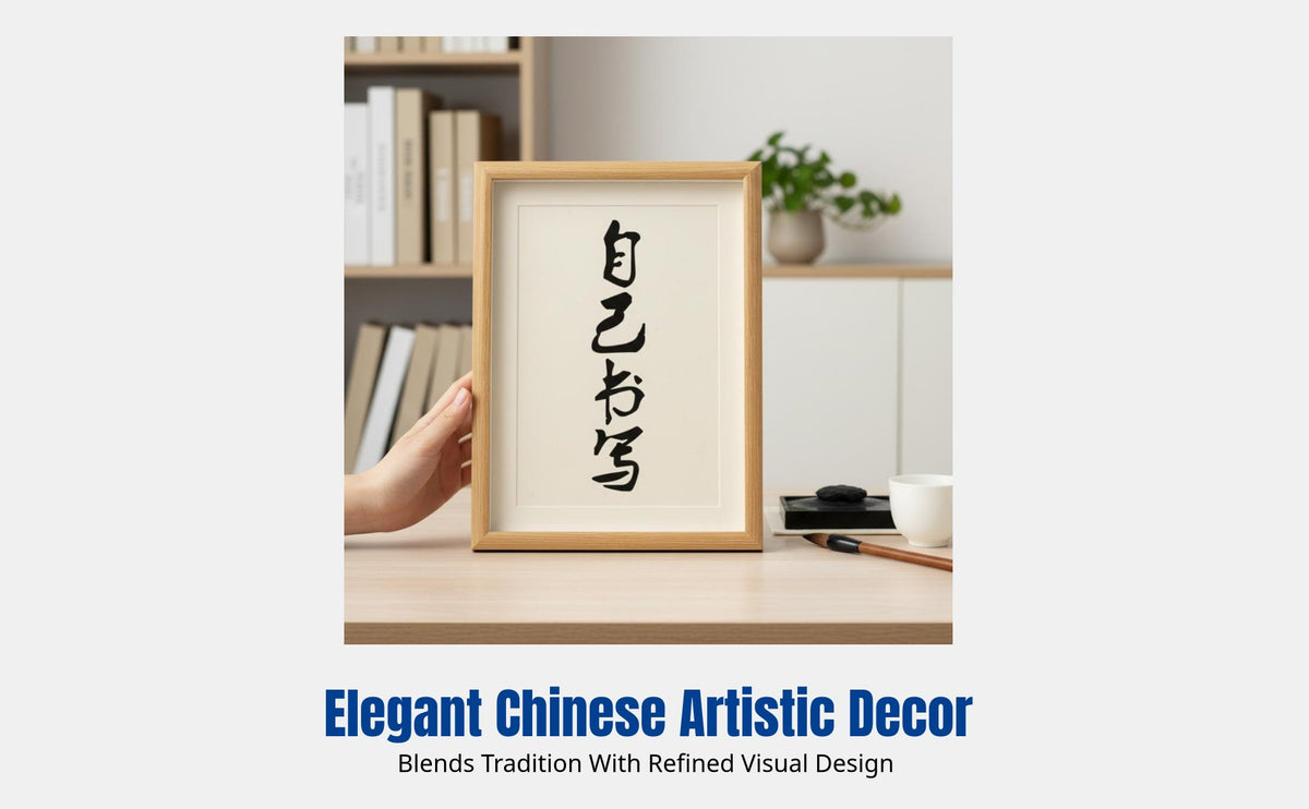 Blank desktop picture frame, DIY calligraphy writing paper, Chinese style decor