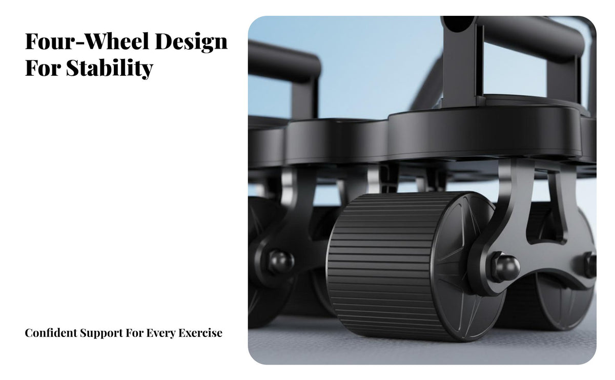 Multifunctional Ab Wheel, Four-Wheel Automatic Return, Home Gym Equipment, Abdominal Strength Exercise, Push-Up, Plank