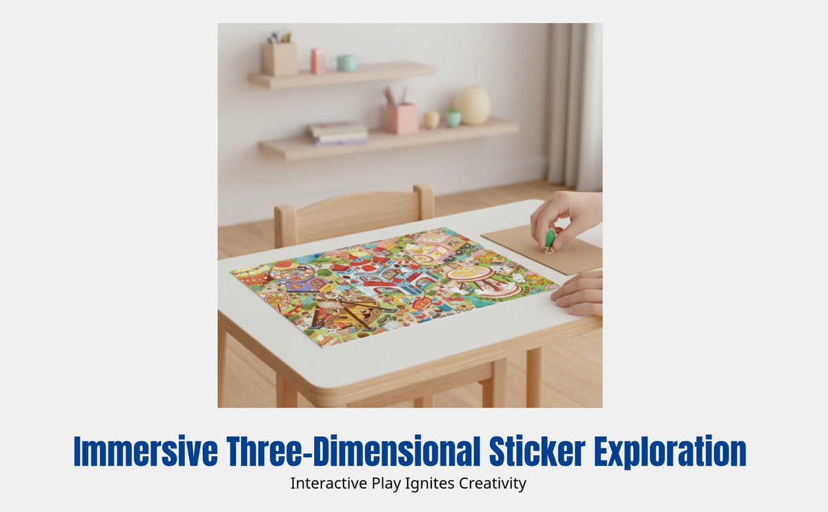 Large 3D Sweet Carnival Playground Scene Sticker, DIY Cute Relief Sticker