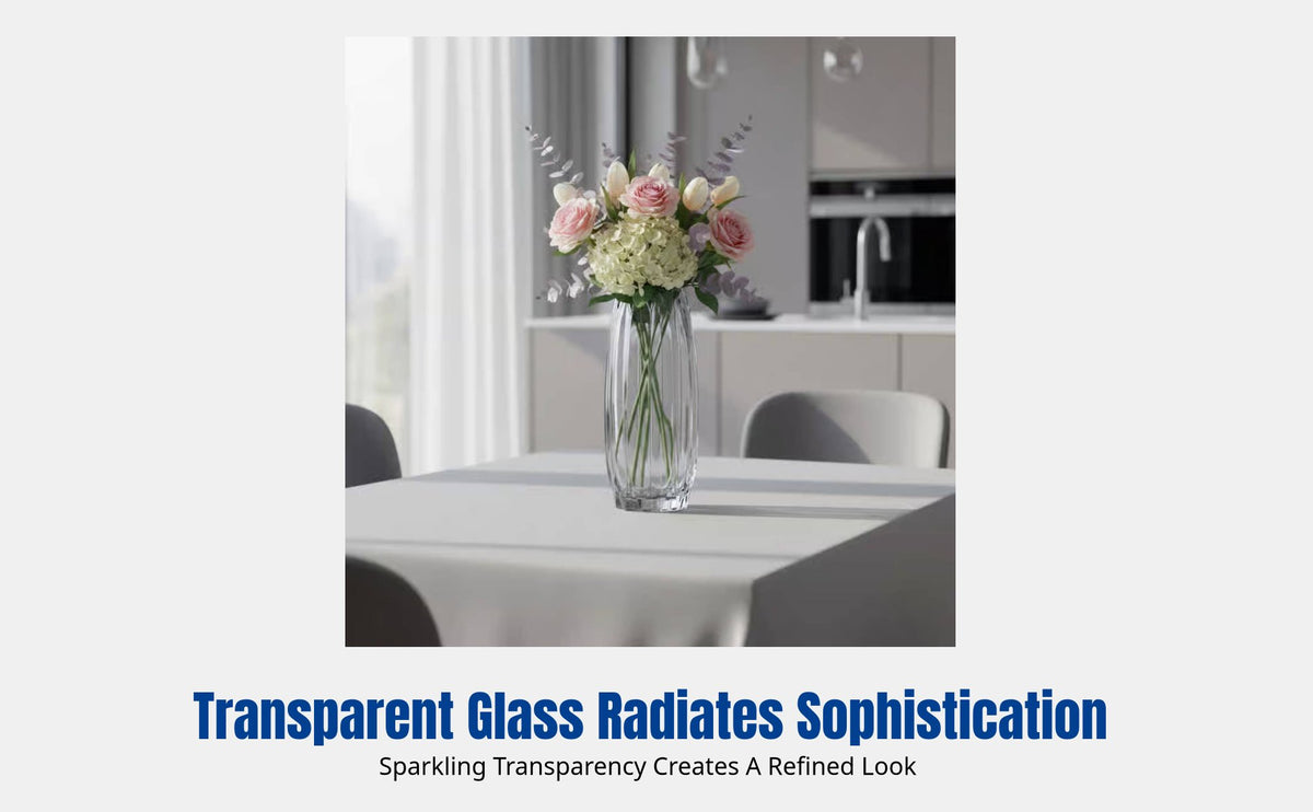 Nordic Transparent Glass Vase, Elegant Flower Container, Desktop Decor, Living Room, Office