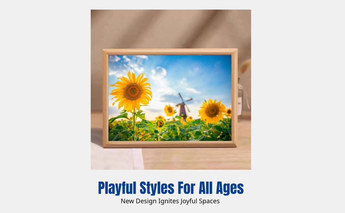 Radiant Flower Picture Frame, Wooden Desktop Decor, Living Room Bedroom Gift