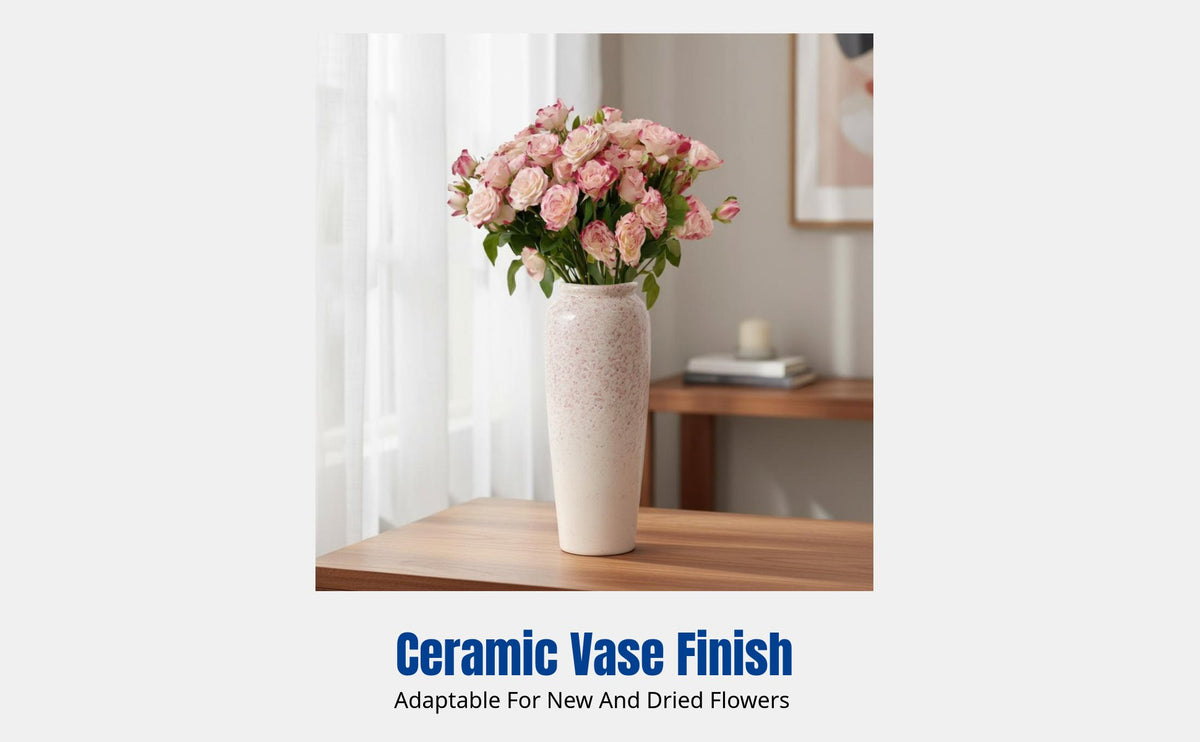 Ceramic Vase, Elegant Flower Container, Modern Chinese Style, For Fresh Flowers, Hydroponics, Dried Arrangements, Living Room Decor