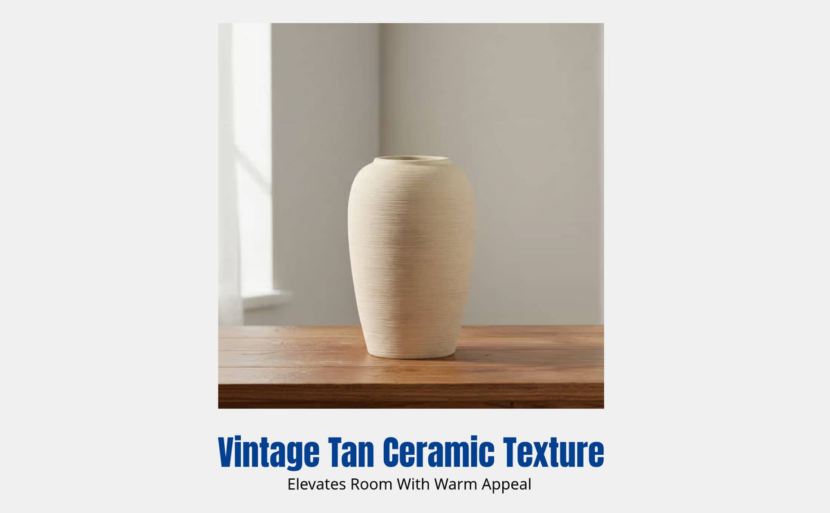 Ceramic Pottery Vase, Wabi-Sabi Style, Modern Minimalist, Handmade, Living Room, TV Cabinet, Flower Arrangement, Cream,