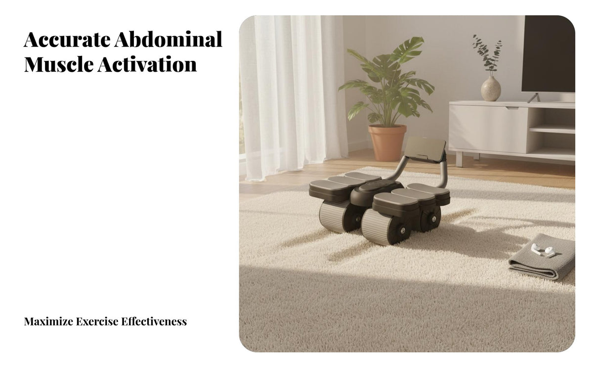 Ab wheel, 4-wheel automatic return, home fitness equipment, enhanced 2025, abdominal trainer