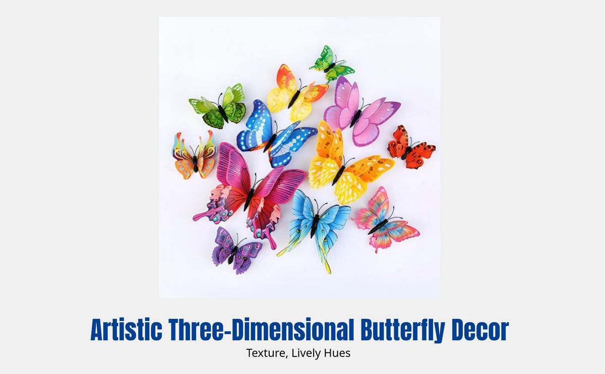 3D Realistic Butterfly Wall Stickers, Waterproof PVC, Creative Home Decor for Living Room, Bedroom, Nursery, Random Designs