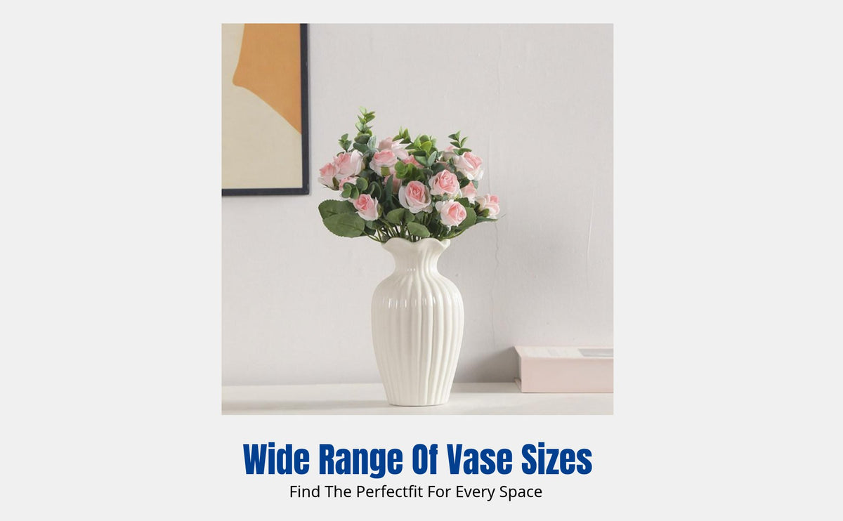 Modern Ceramic Vase, Minimalist Flower Holder for Fresh & Dried Flowers, Home Decor for Living Room, Dining Table