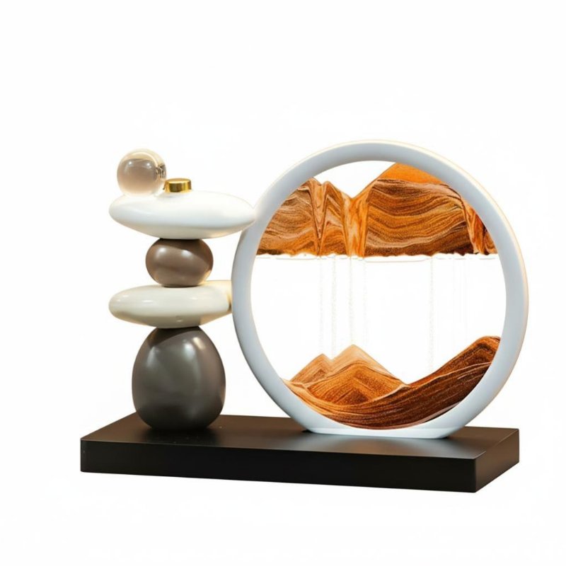 Modern Sandscape Decor, Flowing Sand Art, Luxury Desktop Sculpture for Living Room, Office, Cabinet