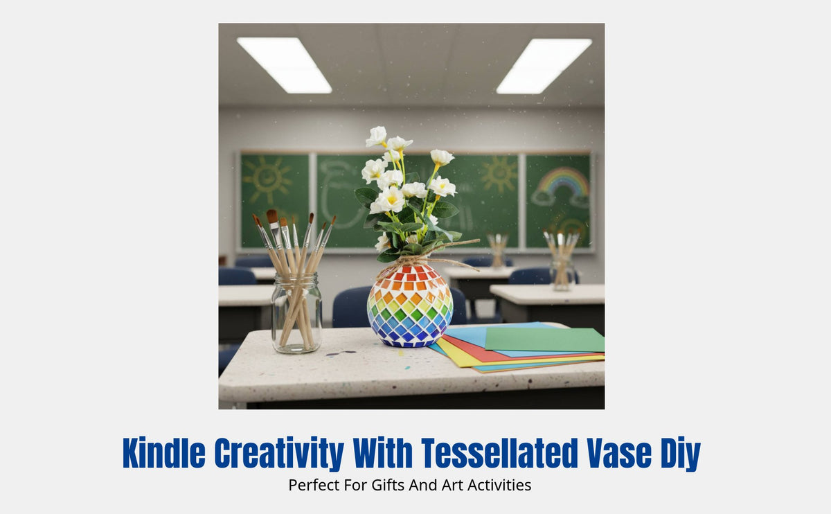 Patterned Vase DIY Kit, Handmade Craft Materials, Kids Art Gift, School Activity Set, Random design