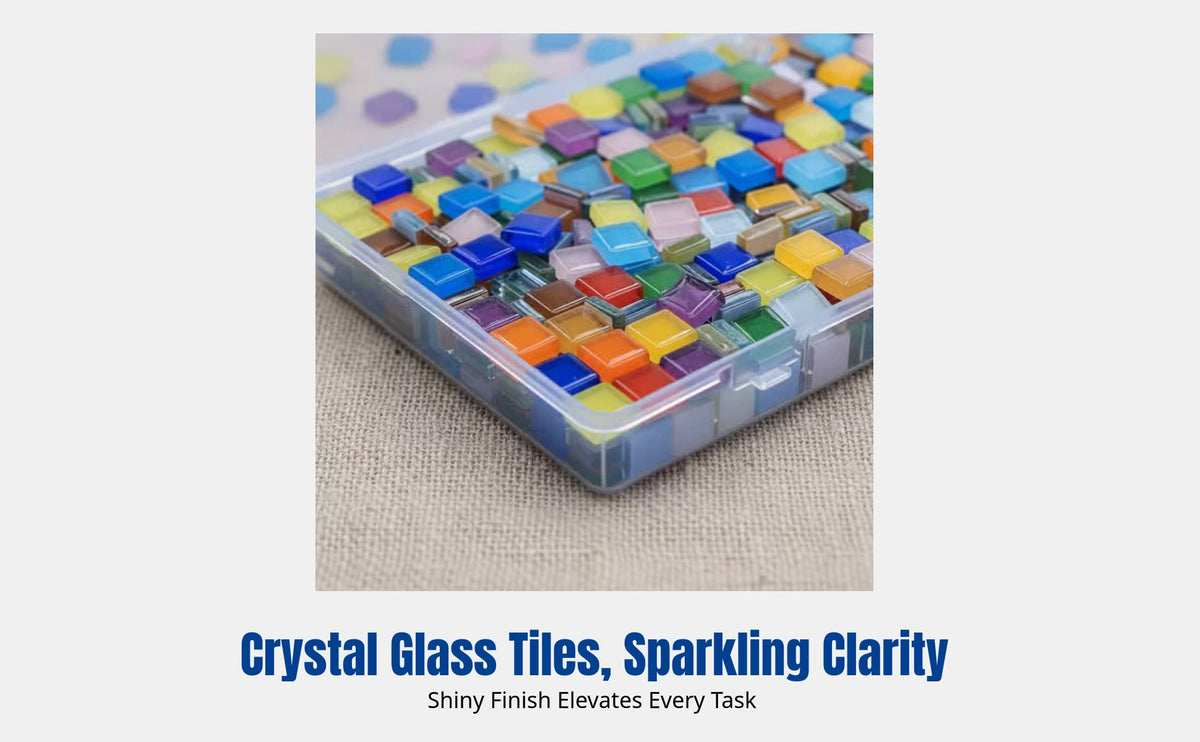 Crystal Glass Mosaic Tiles, Colorful DIY Art Supplies, Kids Craft Decoration, Random Colors
