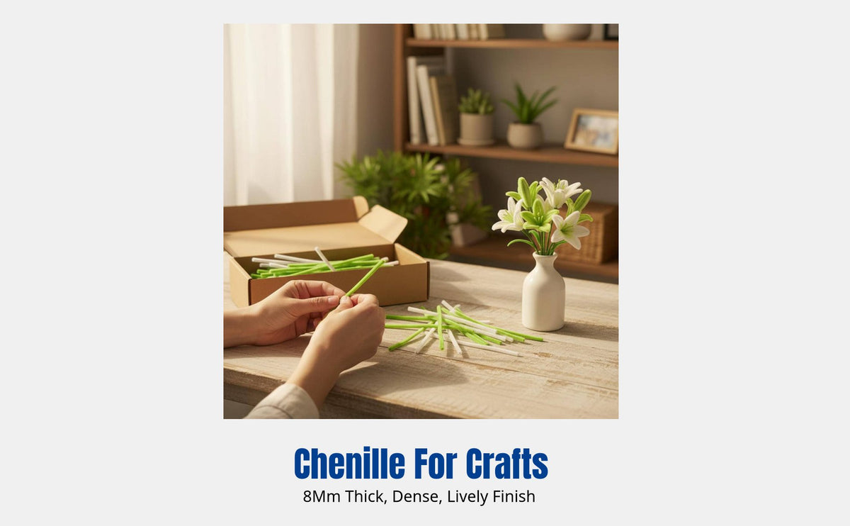 Flower Cleaner DIY Craft Kit, Handmade Flower Arrangement, Complete Set, Multi-Color, Gift Vase, Guide
