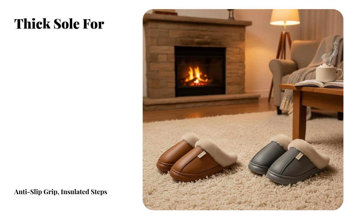 Cotton house shoes, Autumn Winter, Waterproof, Non-Slip, Thick Sole, quiet, Home, Couple Indoor Shoes
