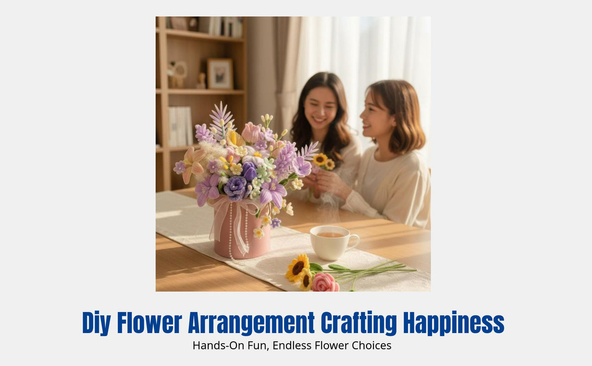 Twist Flower Arrangement DIY Kit, Handmade Radiant Bloom, Artistic Hug Container Gift for Friends
