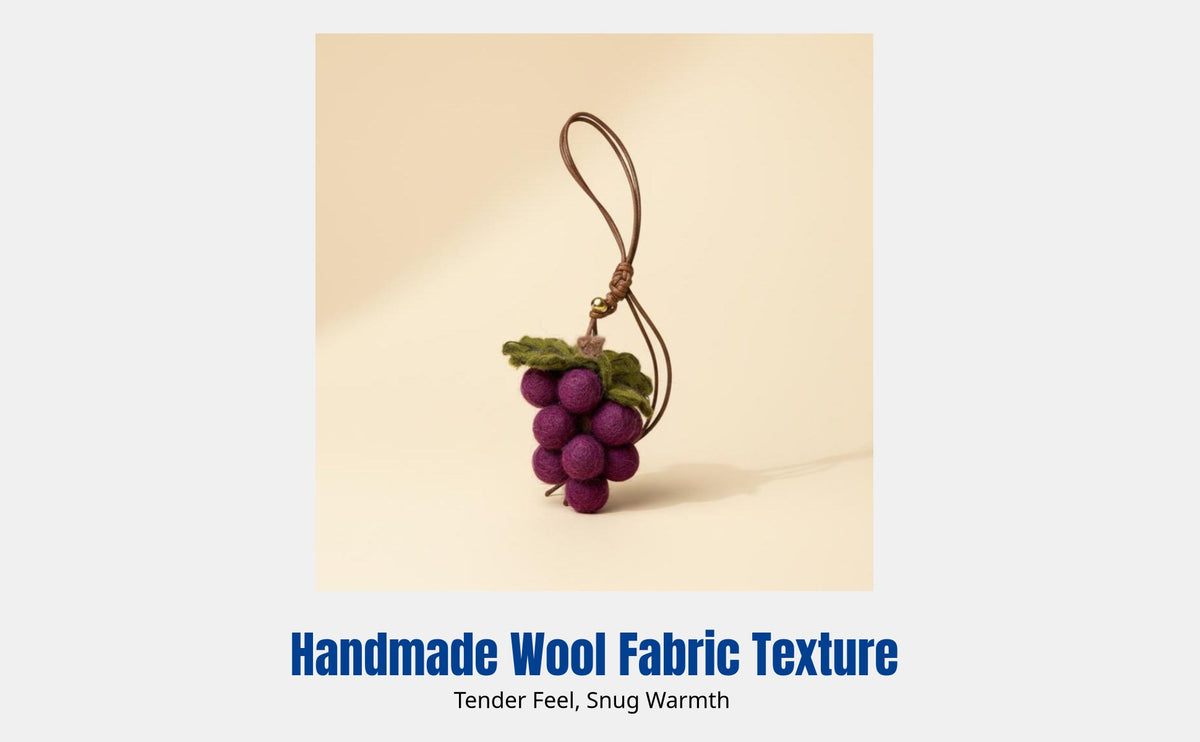 Wool Felt Keychain, Handmade Fruit & Vegetable Decor, Cute Car Hanging, Birthday Gift