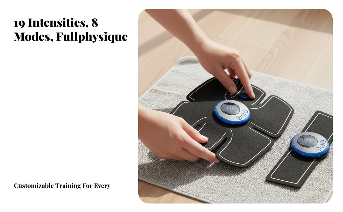 EMS Microcurrent Abdominal Muscle Stimulator, Intelligent vibration Massage Pad, Home Fitness, Adjustable Modes