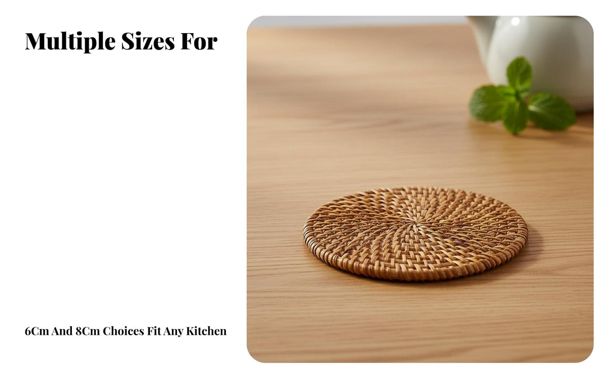 Rattan Heat Insulation Mat, Pot Holder, Bowl Pad, High Temperature Resistant Table Mat, mug drink rest, Teapot Stand, Handmade Material, Home Use