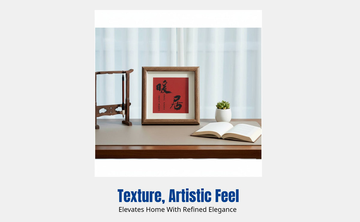 Modern Chinese Square Frame, Blessing Calligraphy Table Decor, Desktop Accent for Living Room, Housewarming Gift