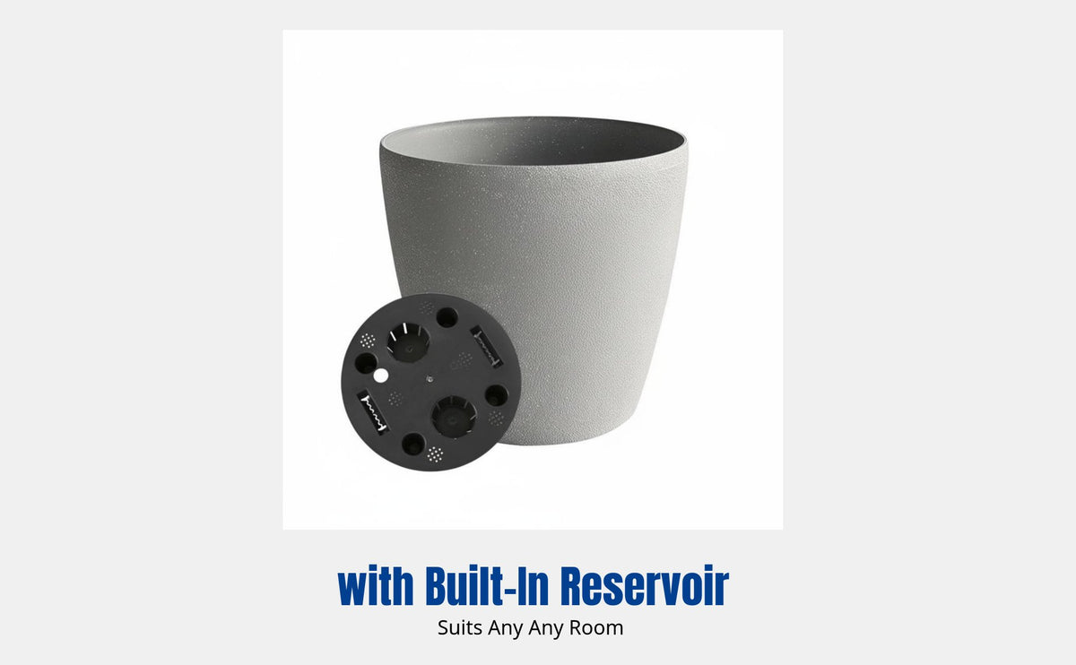 Nordic Minimalist Resin Planter, Cement-Look, Thickened Self-Watering Floor Pot, Indoor Decor
