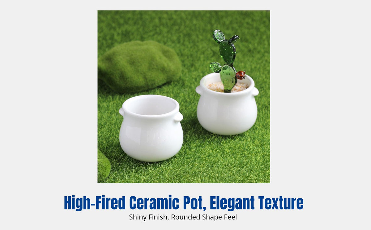 Ceramic Flower Pot, Mini Planter, Simple Cream Belly Container, Modern Home Decor