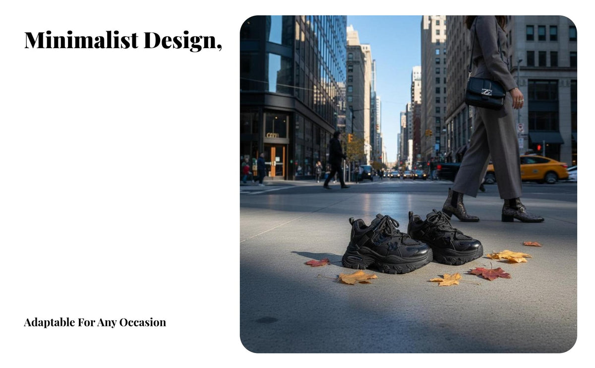 Chunky Dad Shoes for Women, Elevated Sole, Height Boost, Breathable, Lace-Up, Autumn Winter, Stylish