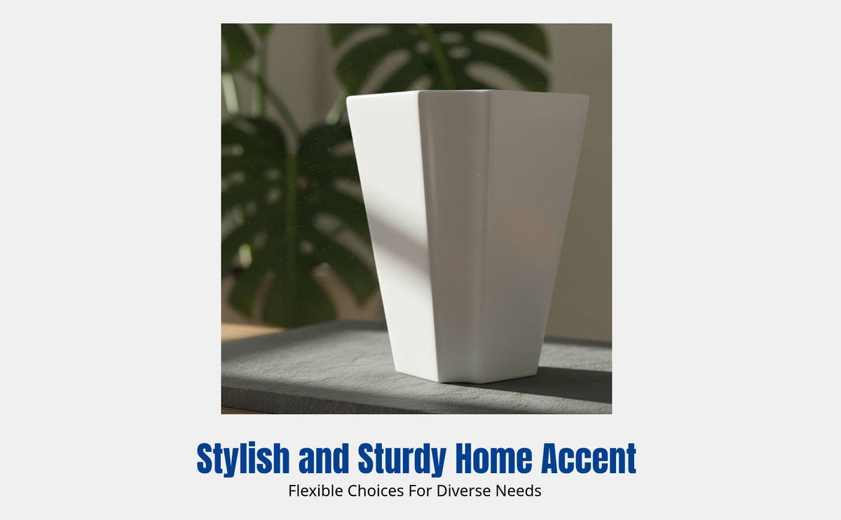 Ceramic Flower Pot, Cream Octagonal Tall Planter, Nordic Minimalist for Home Office, Money Tree
