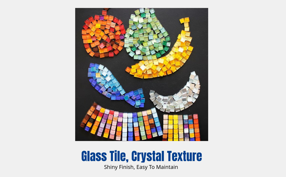 DIY Tile Art Tiles, Colorful Crystal Glass Squares, Kindergarten Craft Decoration, Random Colors