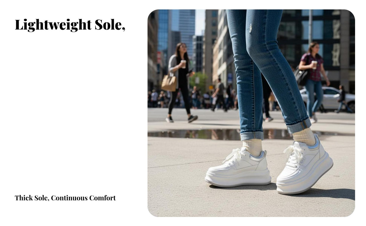 cream elevated athletic shoes for Women Height Increase 10cm, Chunky Sole, relaxed Lace-Up Shoes, 2025 Autumn stylish