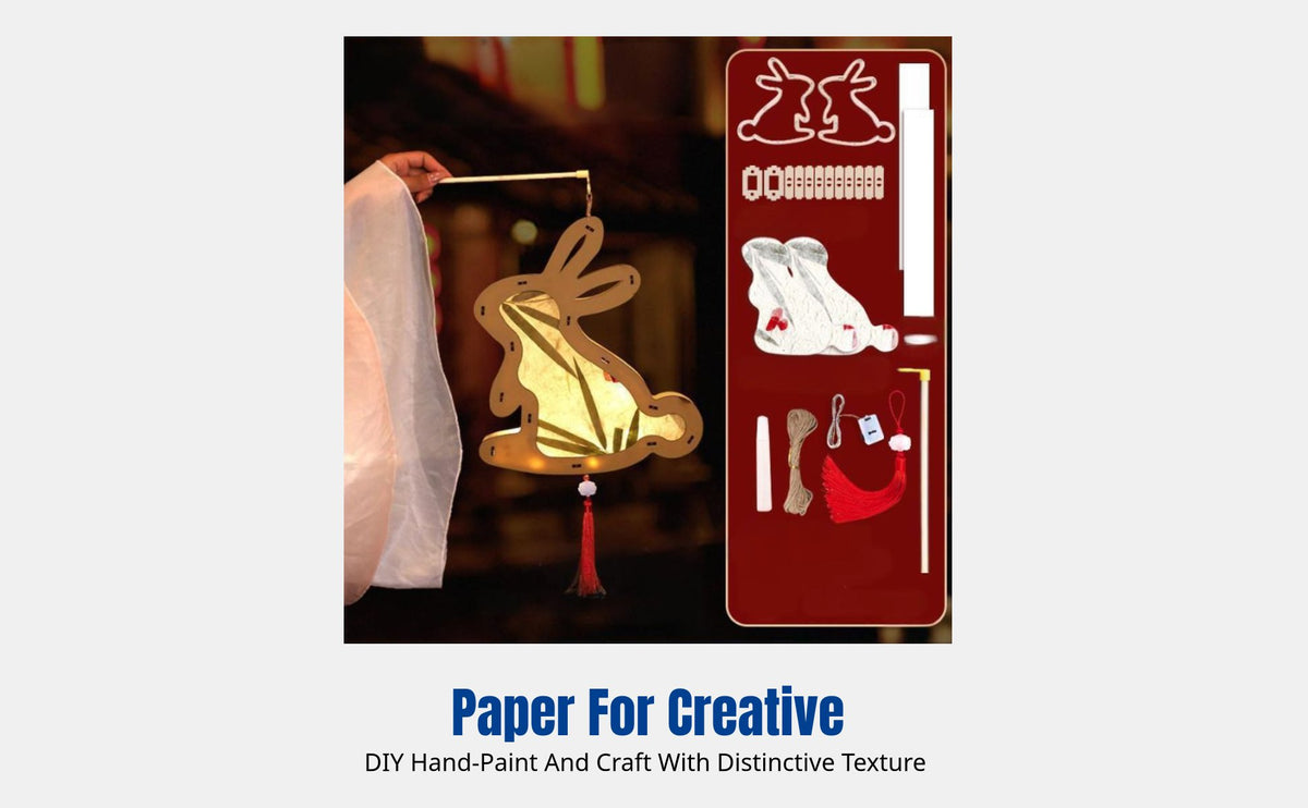 Children's DIY Lantern Kit, Wooden Frame, Flower Grass Paper, Traditional Holiday Craft
