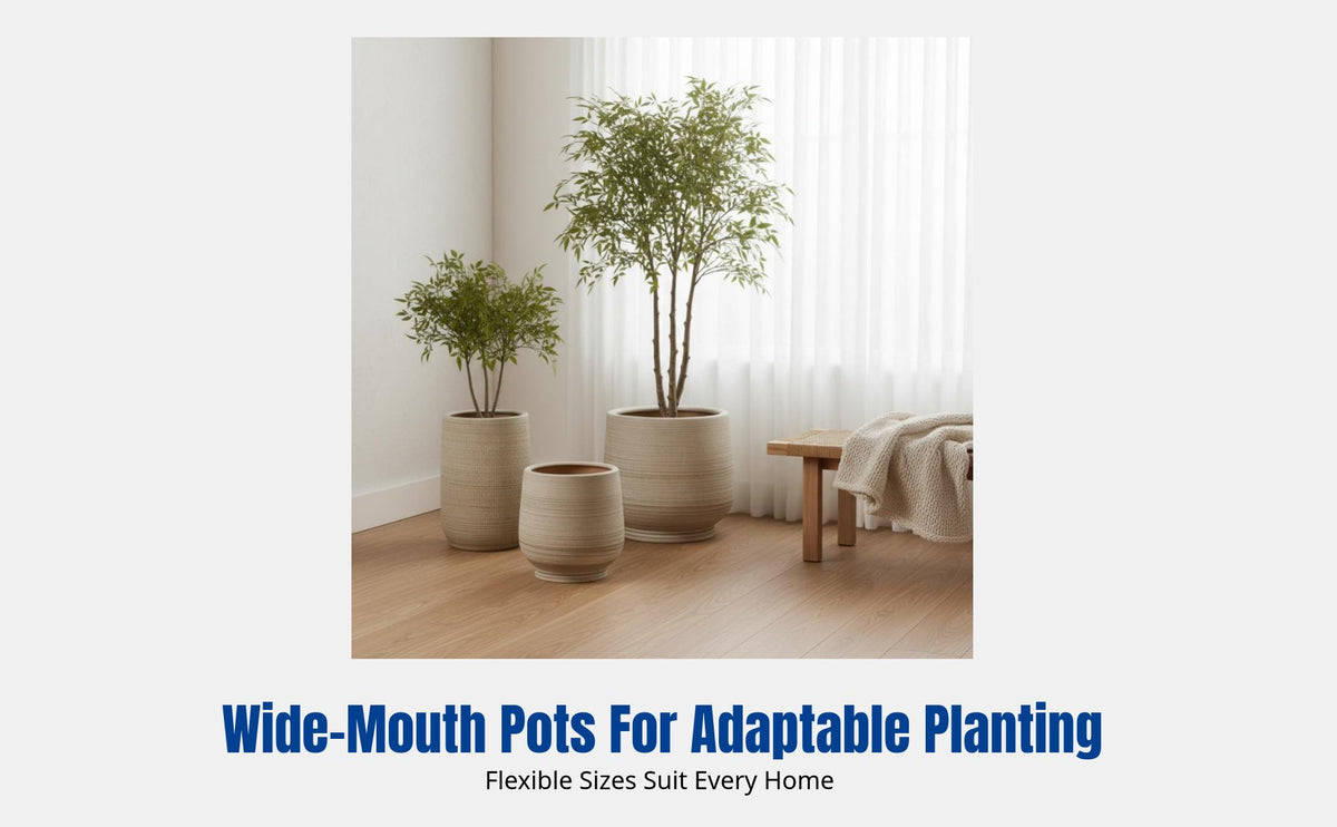 Simple Nordic Ceramic Flower Pot, Large Floor Planter, Matte Terracotta, Breathable, Indoor Living Room Balcony