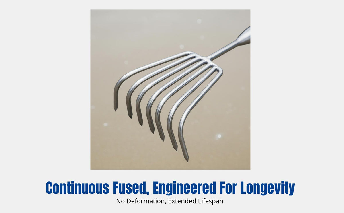 Multi-Functional Stainless Steel Hoe, Thickened Clam Rake Tool, Long Handle for Beach Digging