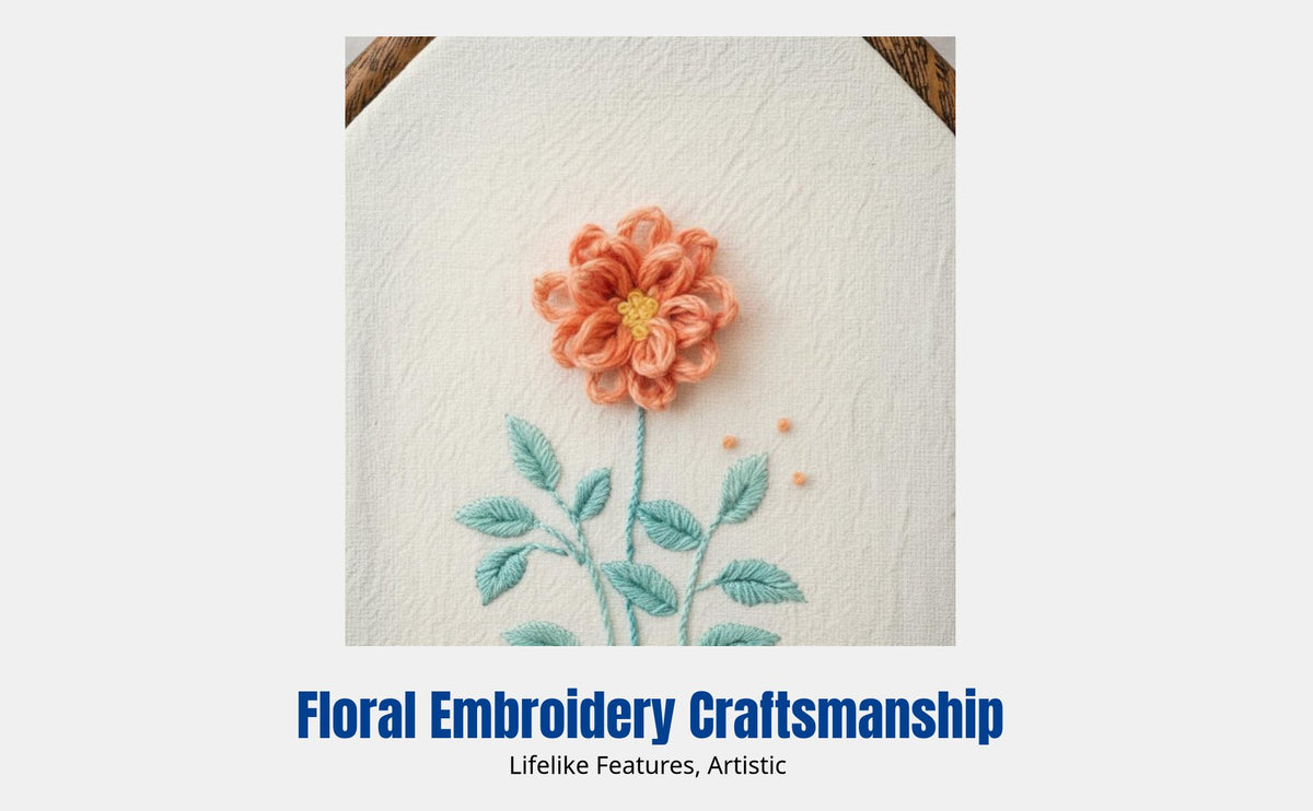 Embroidery DIY Hand Fan Kit, French Floral Linen, Beginner Craft Set, Home Decor