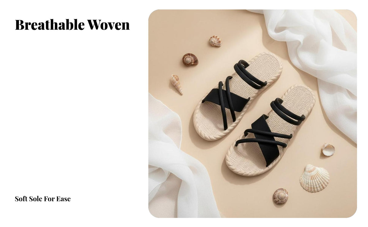 Cross Strap Sandals, Women's Roman Beach Shoes, Summer, Dress Match