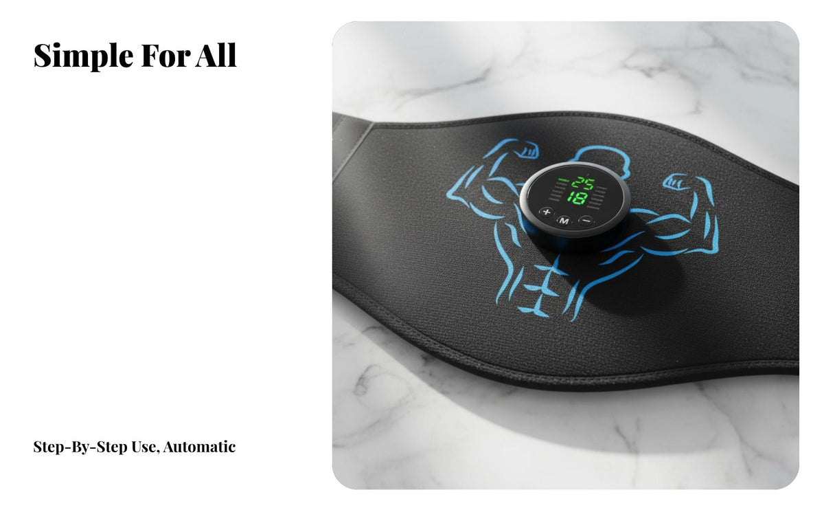 EMS Smart Fitness Device, Rechargeable Abdominal Muscle Lazy Stimulator, Universal Serial Bus Charging, Multi-Mode, central exercise