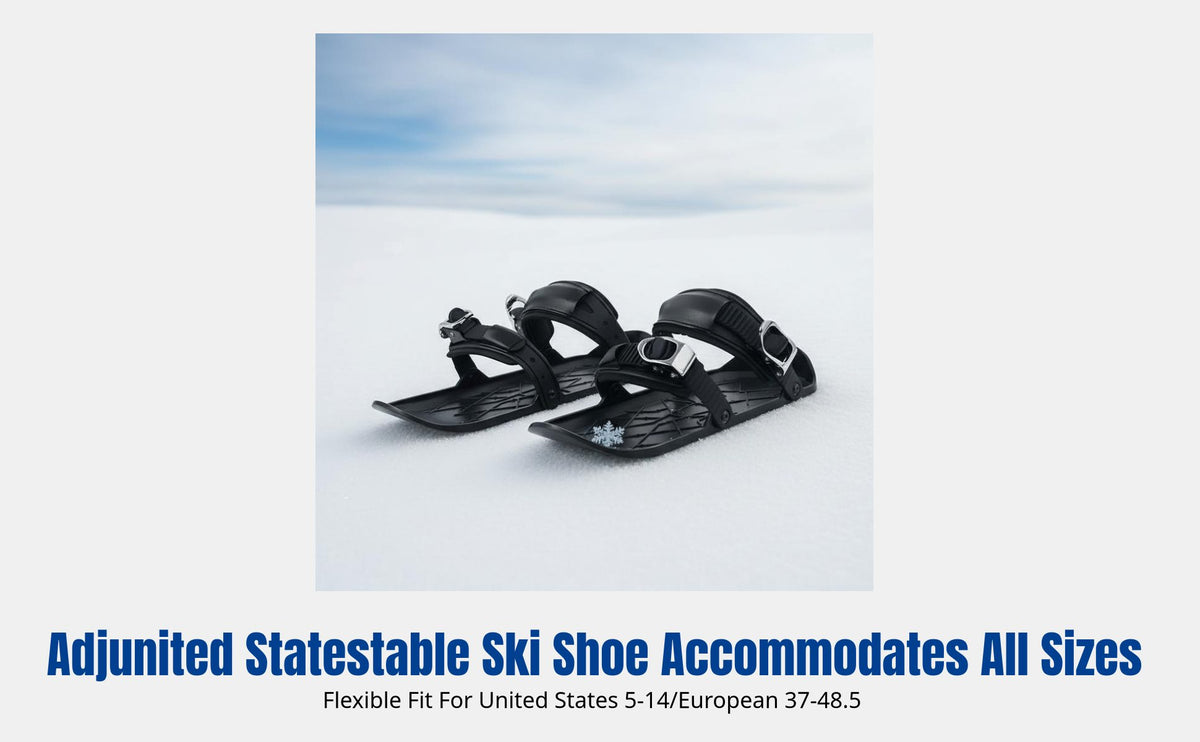 Mini Ski Shoes, Adjustable Wearable Powder Skis, Winter Outdoor Double Board, Lightweight, Portable, Unisex, 36cm