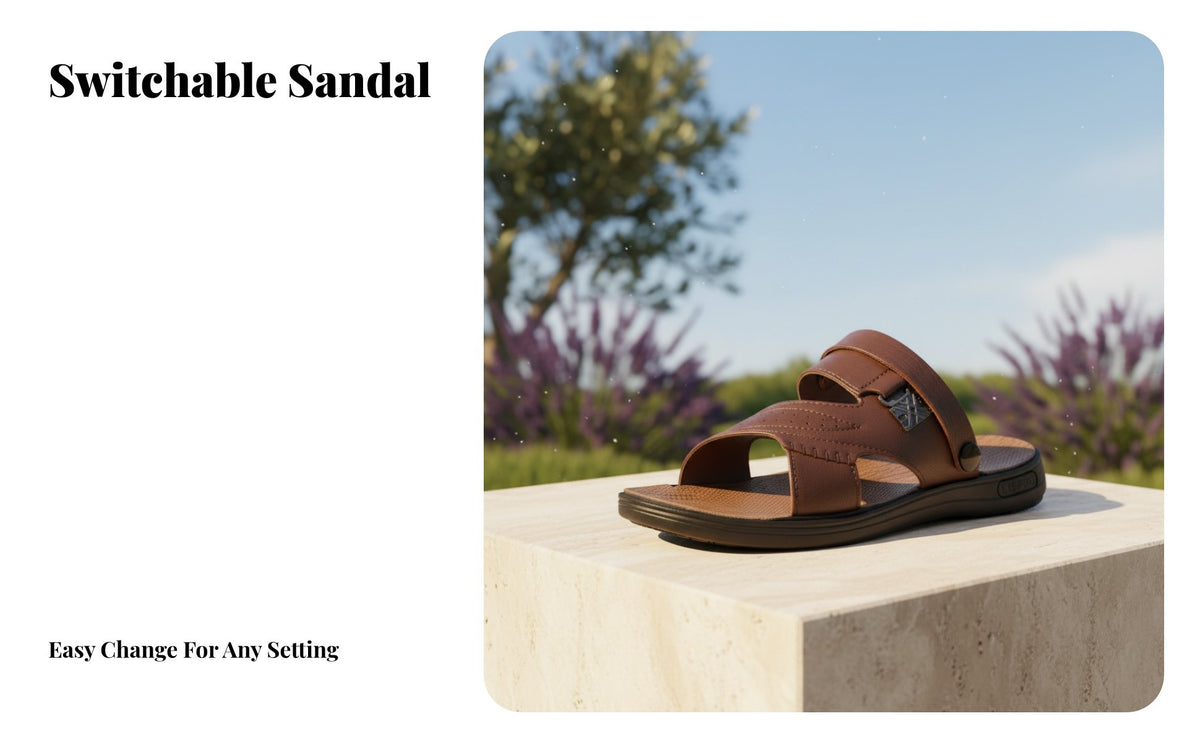 Men's Summer Sandals, Anti-Slip versatileUse Slide, relaxed Open-foot Shoes for Middle-Aged, Waterproof, sturdy