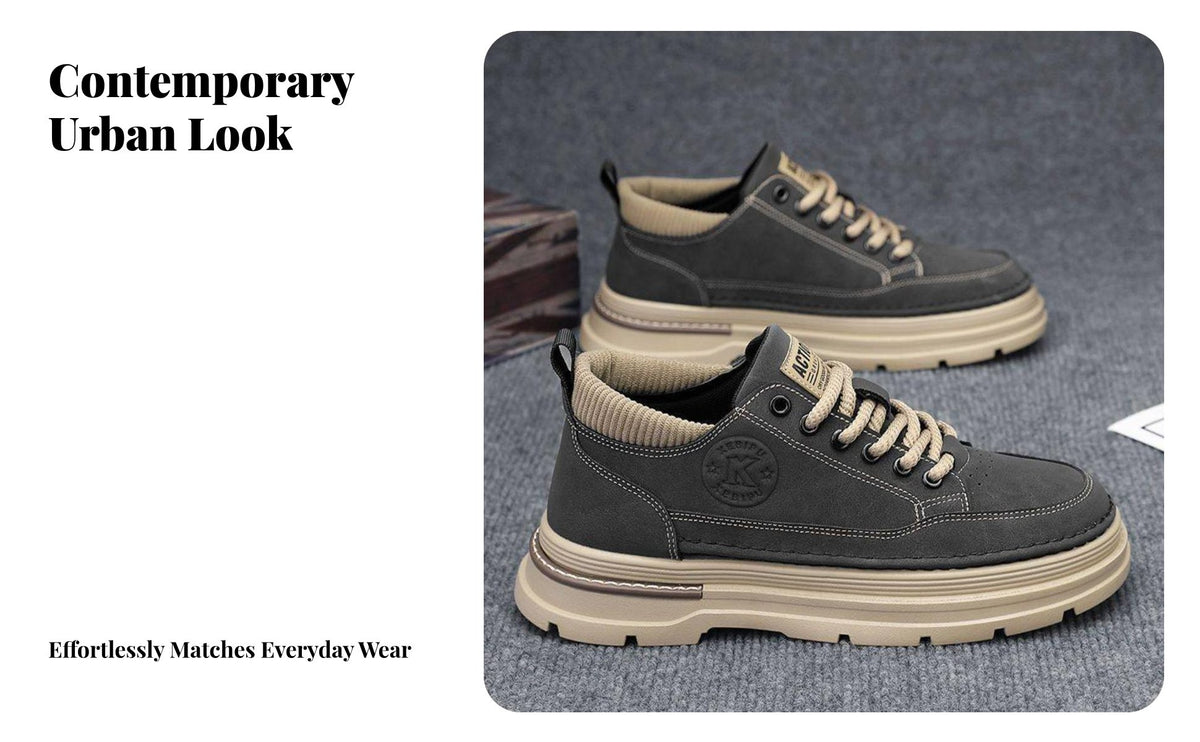 Men's Breathable athletic shoes, Autumn Winter Thick Sole relaxed Shoes, stylish Lace-Up Dad Shoes