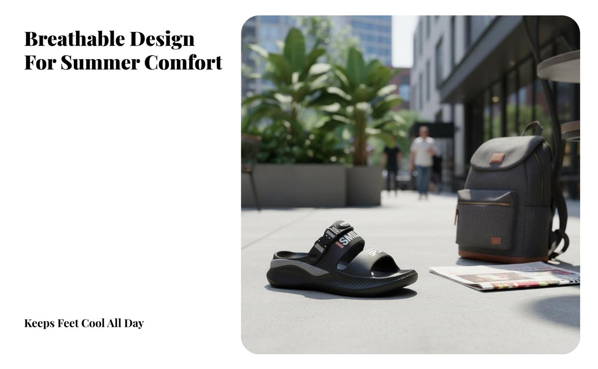Men's Sandals, Summer Breathable, Slip-On, Anti-Slip, Odor Resistant, Soft Sole, Beach Slides