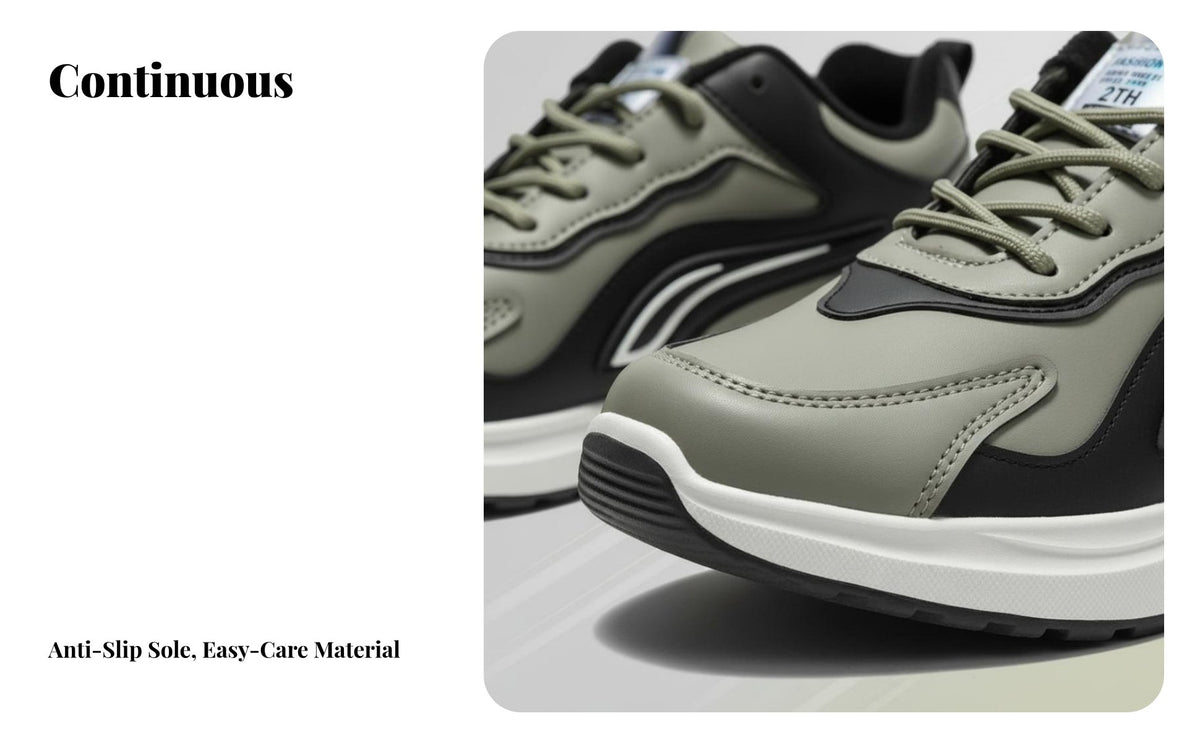 Men's informal athletic shoes, Waterproof Leather Running Shoes, Non-Slip Athletic Footwear, Four Seasons, Lace-Up