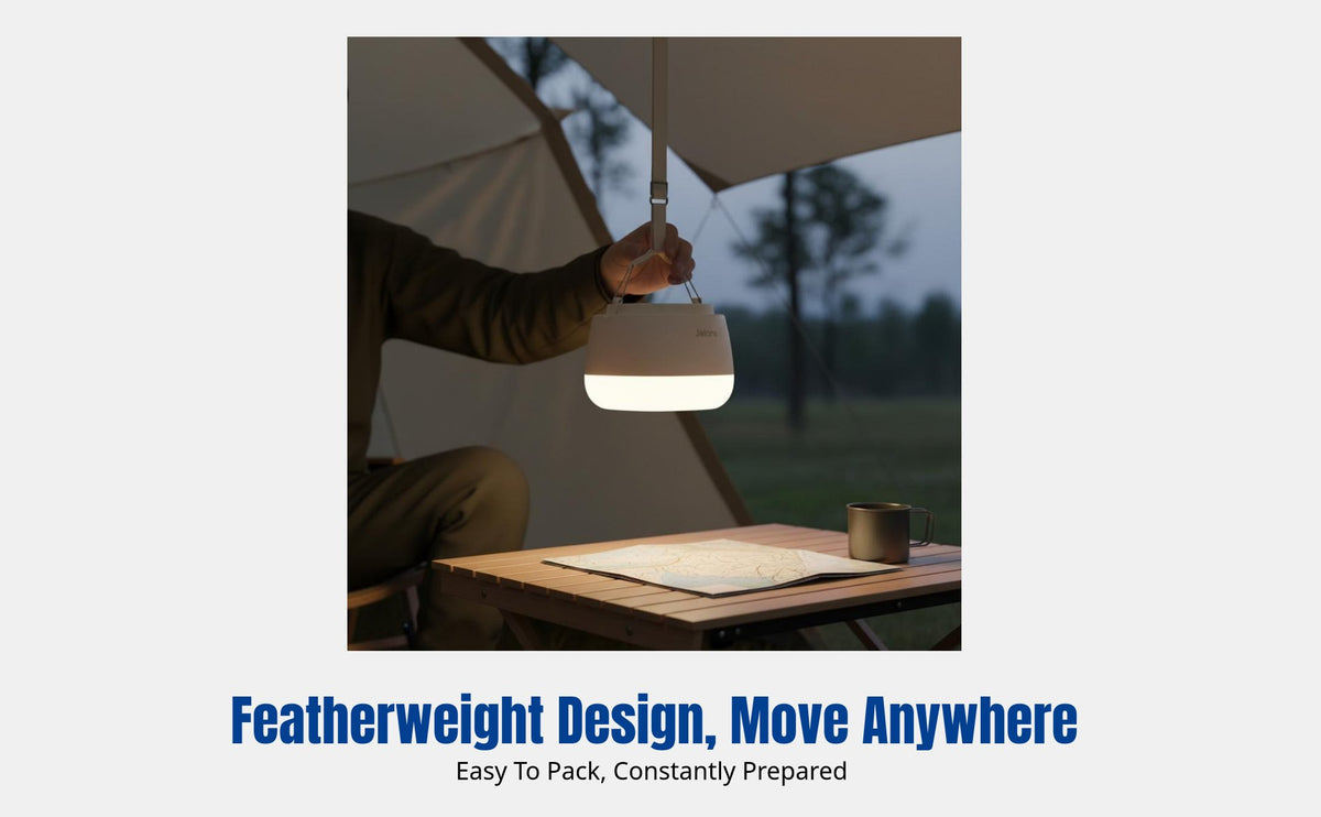 Camping Lantern, Outdoor Rechargeable Tent Light, Long Battery Life, Hanging, Emergency Portable Lighting