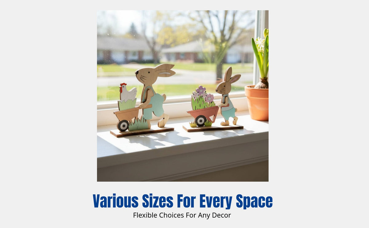 Easter Wooden Bunny Decoration, Letter Desktop Decor, Holiday Desk Display, Cute Cartoon Style