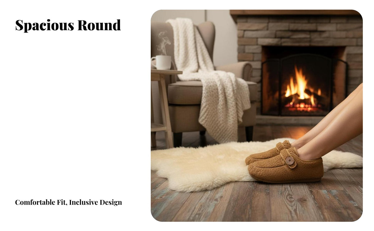 Vintage Plush Flat Women's Shoes, Retro Beijing Cloth Shoes, Cute Round foot Borken design, Warm Winter house shoes