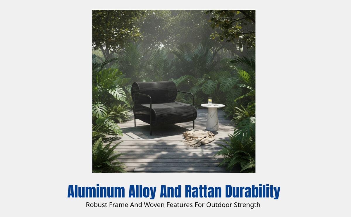 PE Rattan Outdoor Sofa, Patio Lounge, Sun-Resistant, Modern Minimalist, Garden, Balcony, Villa